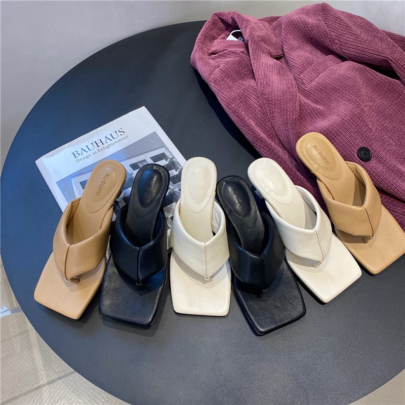 人字拖鞋女外穿时尚2025年夏款韩版仙女风温柔气质酒杯跟高跟鞋子