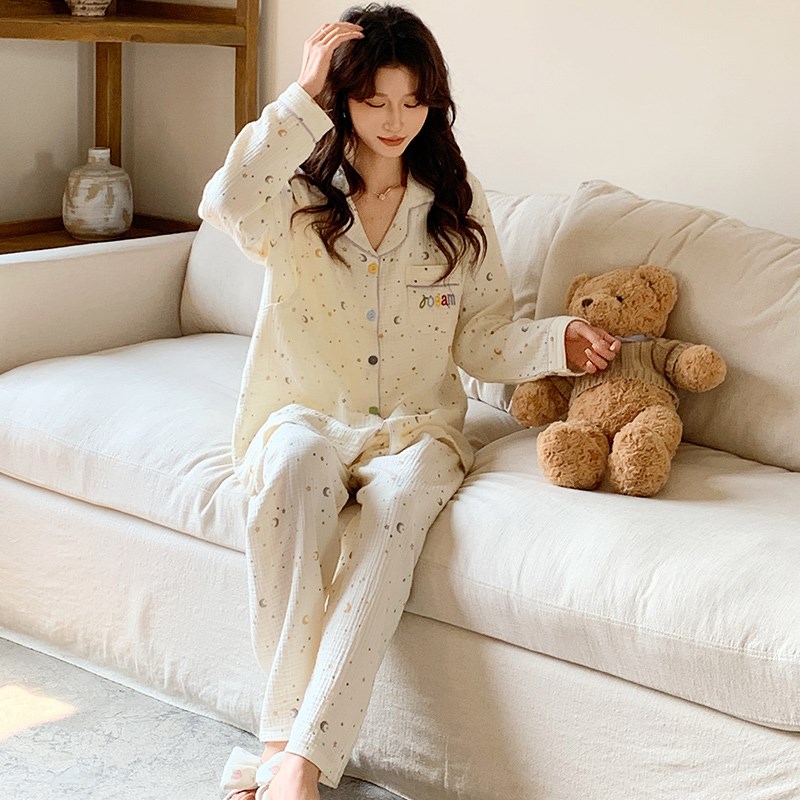 纯棉纱布月子服春秋大码孕妇哺乳睡衣产后夏季薄款孕期待产家居服