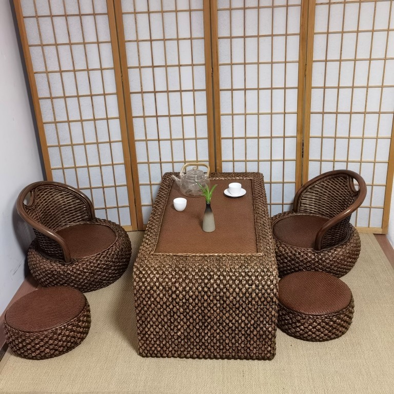 藤榻榻米茶几桌子家用阳台飘窗桌日式禅意喝茶地台桌炕桌休闲茶几