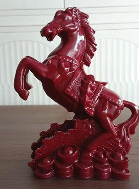 朱砂材质马摆件紫砂红色十二生肖马到成功家居客厅办公室工艺品
