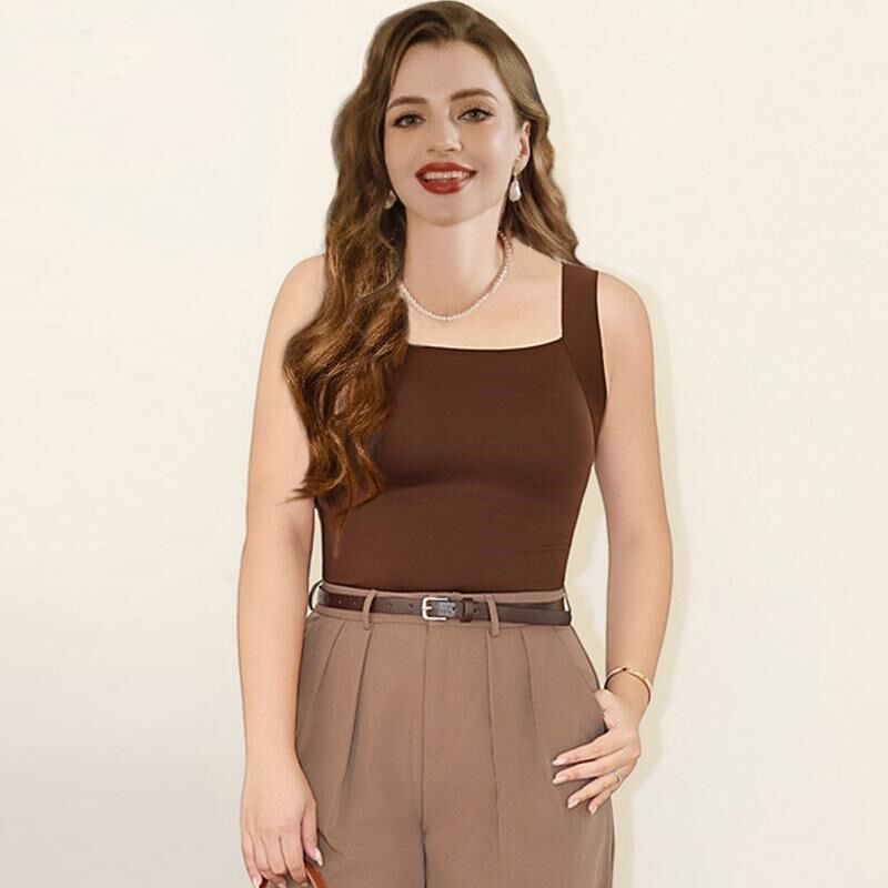 大码吊带背心女一体内搭带胸垫胖mm200斤M打底衫无痕显瘦上衣外穿