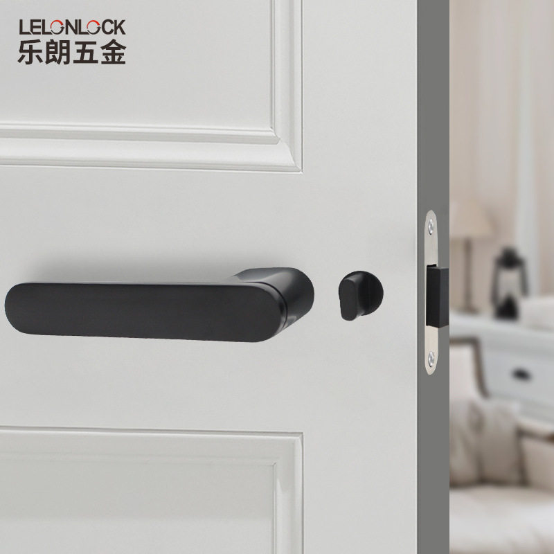 锌合金意式极简生态门锁 可镶嵌岩板木板室内门房门磁吸静音门锁