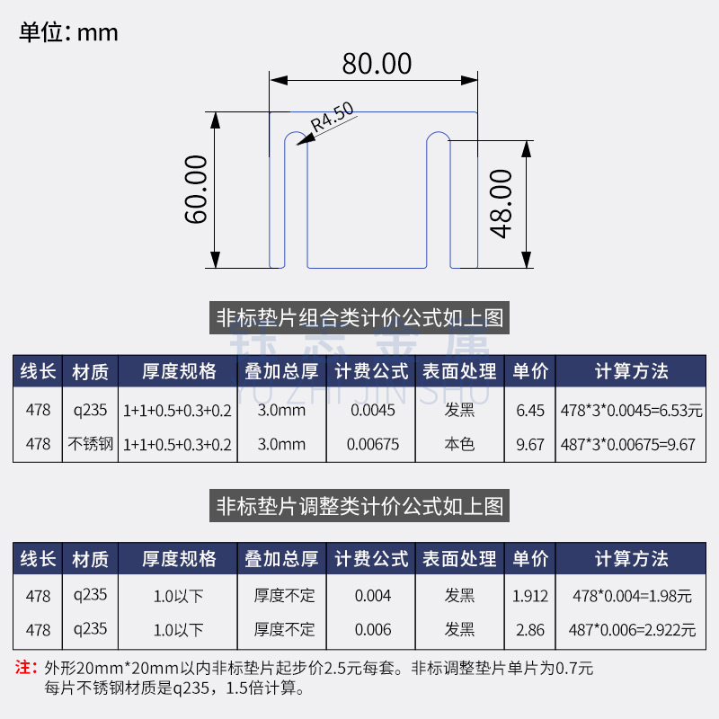不锈钢模具夹具检具O型垫片厚薄垫片E型垫片非标定制薄垫片定制