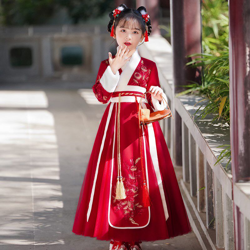 汉服女童唐装拜年服新年衣服国风汉服