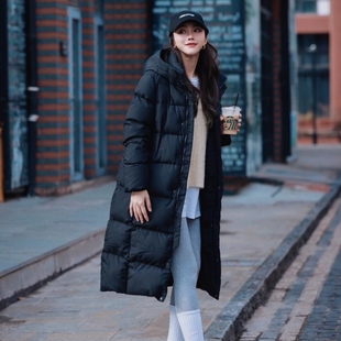 宽松韩版 老婆保命美式 长版 新品 连帽外套 羽绒棉服女加厚2024秋冬季