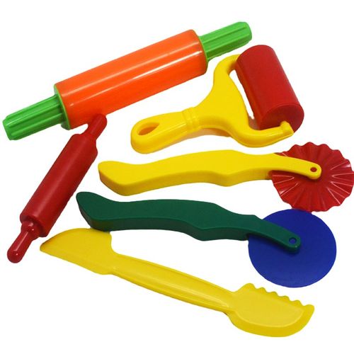 橡皮泥模具工具套装6件基础滚轮diy宝宝手工儿童益智玩具彩泥印模