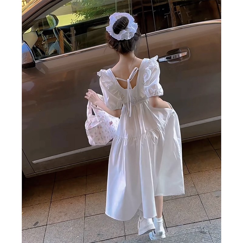 女童连衣裙夏季2025新款夏天裙子儿童洋气泡泡袖公主裙夏装长裙潮