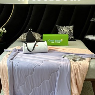 A类夏季 简约风纯色夏凉被丝滑裸睡凉感可水洗拼色高定空调薄被子