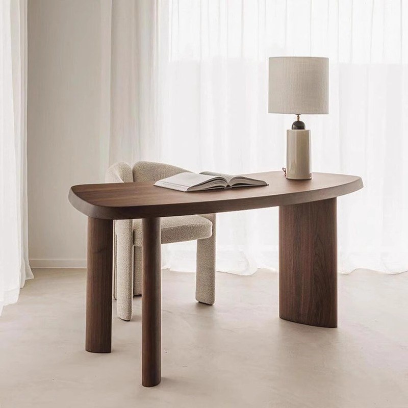 新中式黑胡桃白蜡木书桌简约酒店民宿G办公室电脑桌书房实木写字