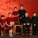 亲子装 影楼主题一家六口拍照写真复古中式 礼服 全家福摄影服装 新款