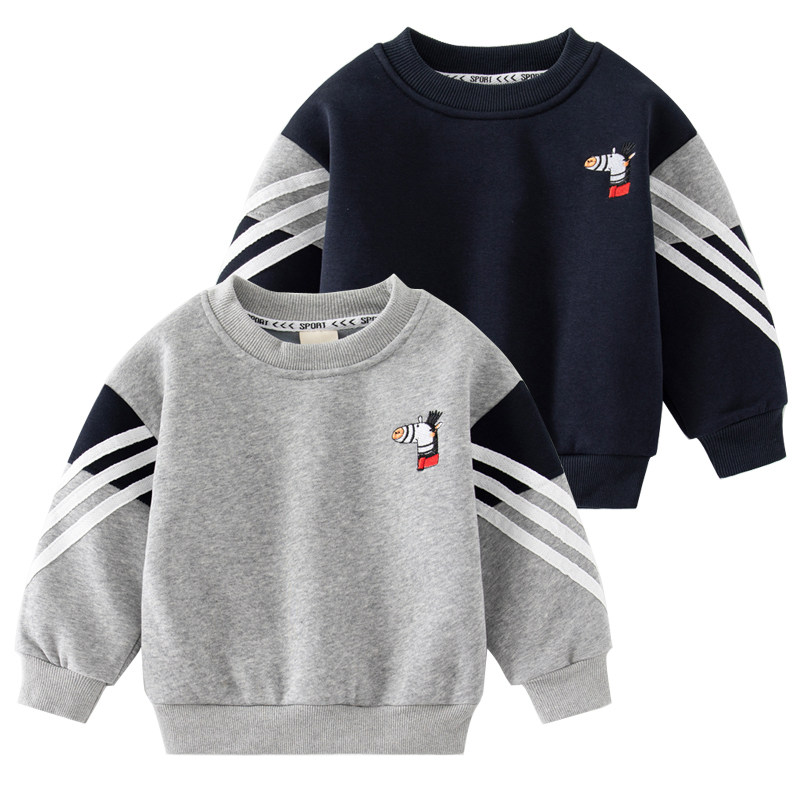 男童卫衣秋冬款2023新款宝宝秋装帅气加绒婴幼儿外套儿童一体绒上