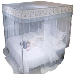 遮光蚊帐防蚊防尘顶宫廷落地三开门家用1.5m1.8m蚊帐床幔