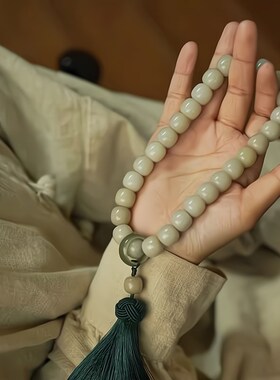 江南烟雨天然菩提根手串男女款绕指柔菩提子文玩手持佛珠盘珠手串