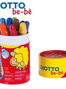 GIOTTO儿童蜡笔齐多安全无毒6/12色原木小宝宝可水洗大蜡笔幼儿园