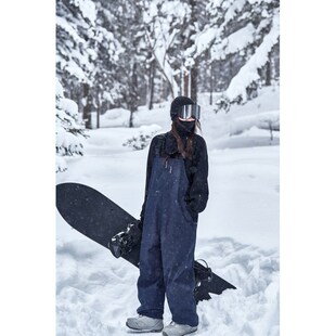 awka背带滑雪裤女款男防水防风防寒滑雪服单板裤子冬季加厚
