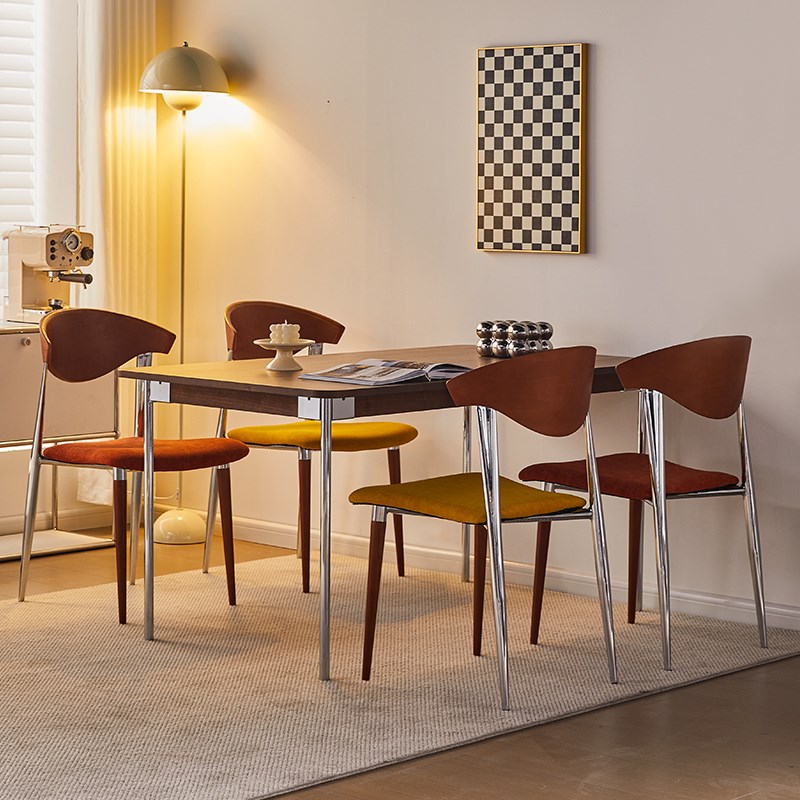 餐椅轻奢高级感设计师款椅子中古单椅实木椅家用餐桌椅极简书桌椅