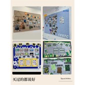 毛毡板照片墙毛毡墙背景板便利挂上毛粘板自粘装 饰创意墙幼儿园留