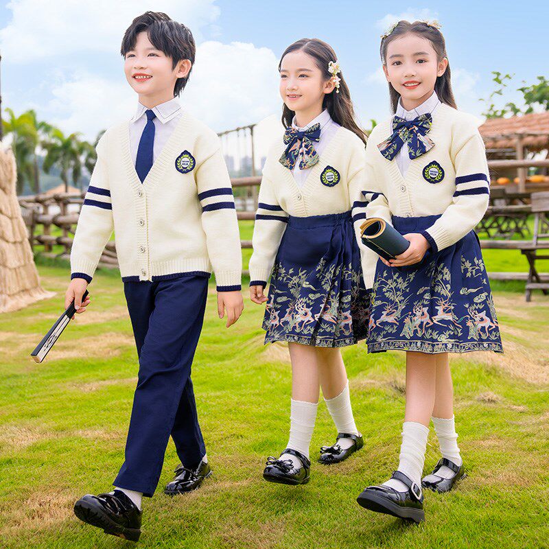 班服套装小学生校服三件t套英伦学院风定制洋气国风幼儿园园服春