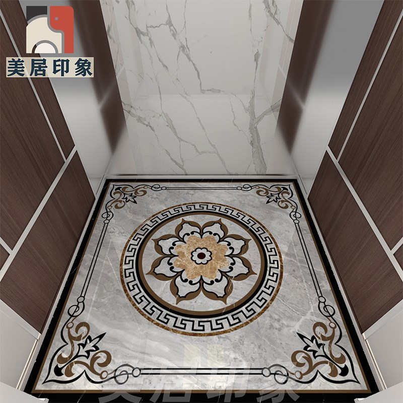 定制电梯轿厢拼花地砖别墅电梯专用地G面瓷砖图案大理石地板砖造