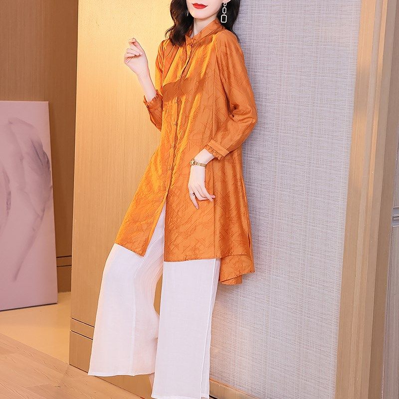 苎麻阔腿裤套装2025年春款新款女洋气时尚减P龄显瘦时髦气质两件