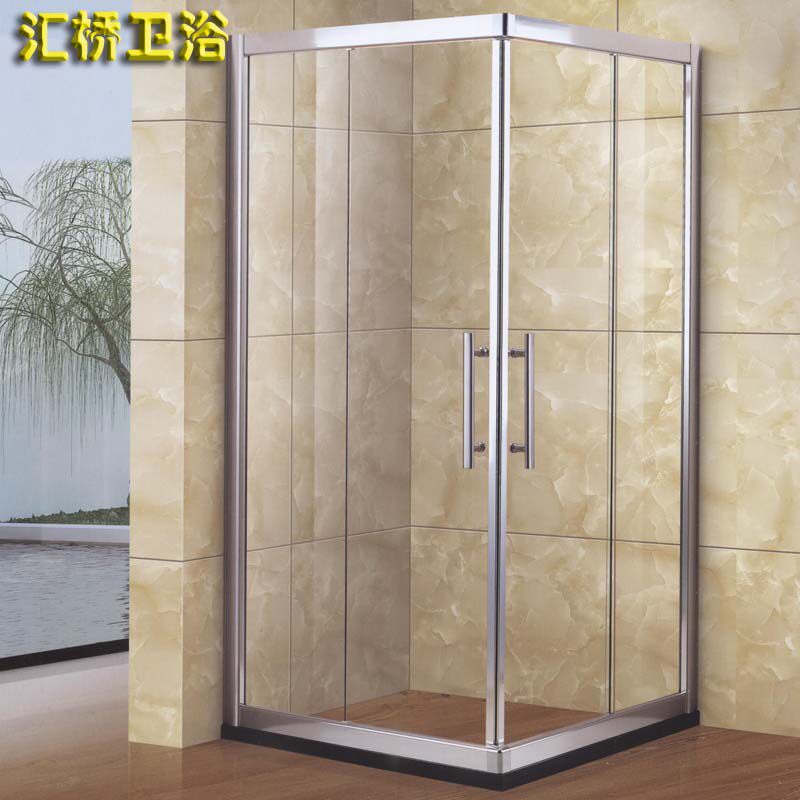 长方形L型小户型k淋浴房卫生间干湿分离浴室隔断玻璃浴屏洗澡房门