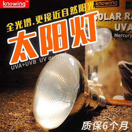 Knowing诺茵爬宠全光谱太阳灯UVA+UVB爬虫晒背陆龟鬃狮蜥蜴UVB灯