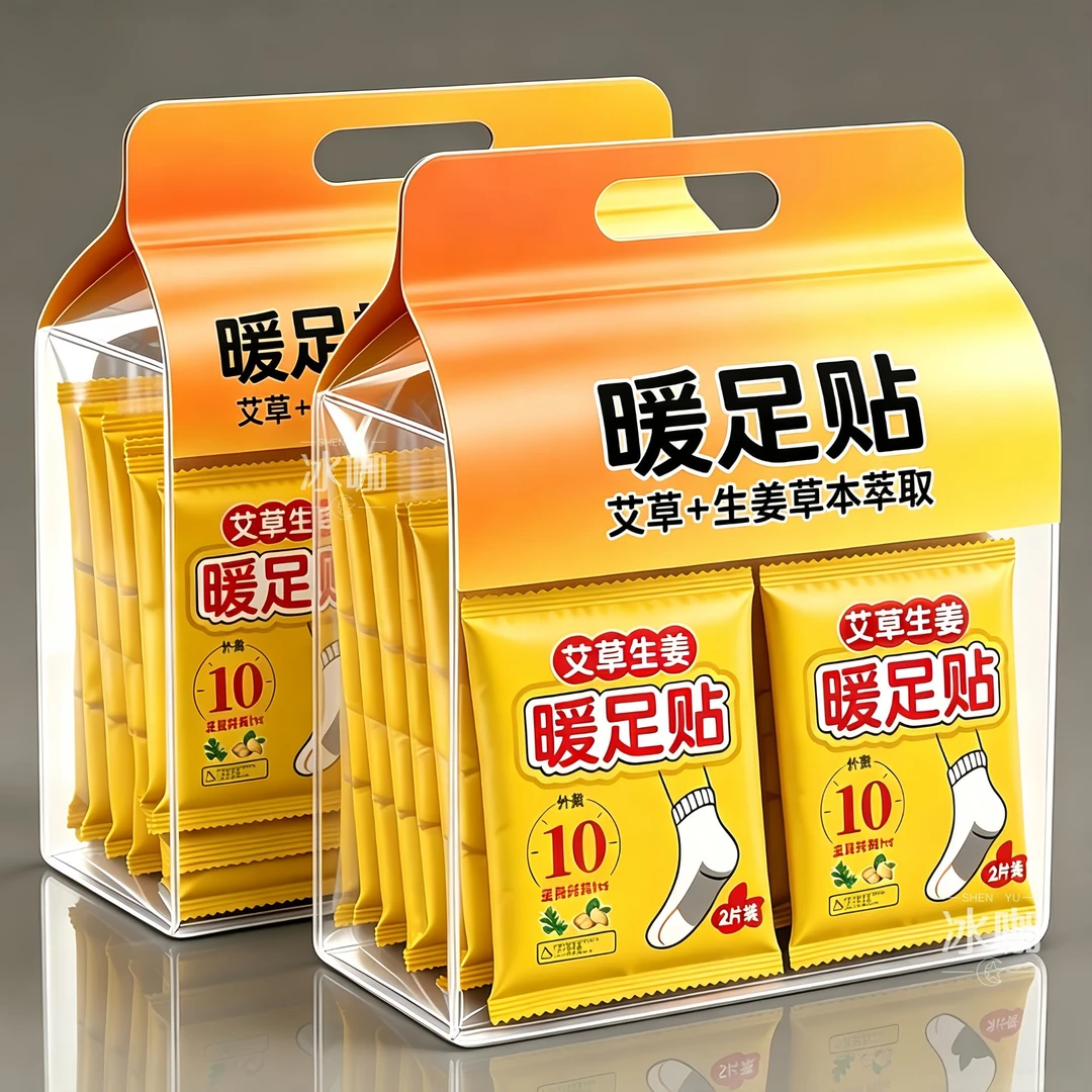 艾草自发热暖足贴暖脚底贴足底生姜发热贴脚底暖贴足热帖足底鞋垫
