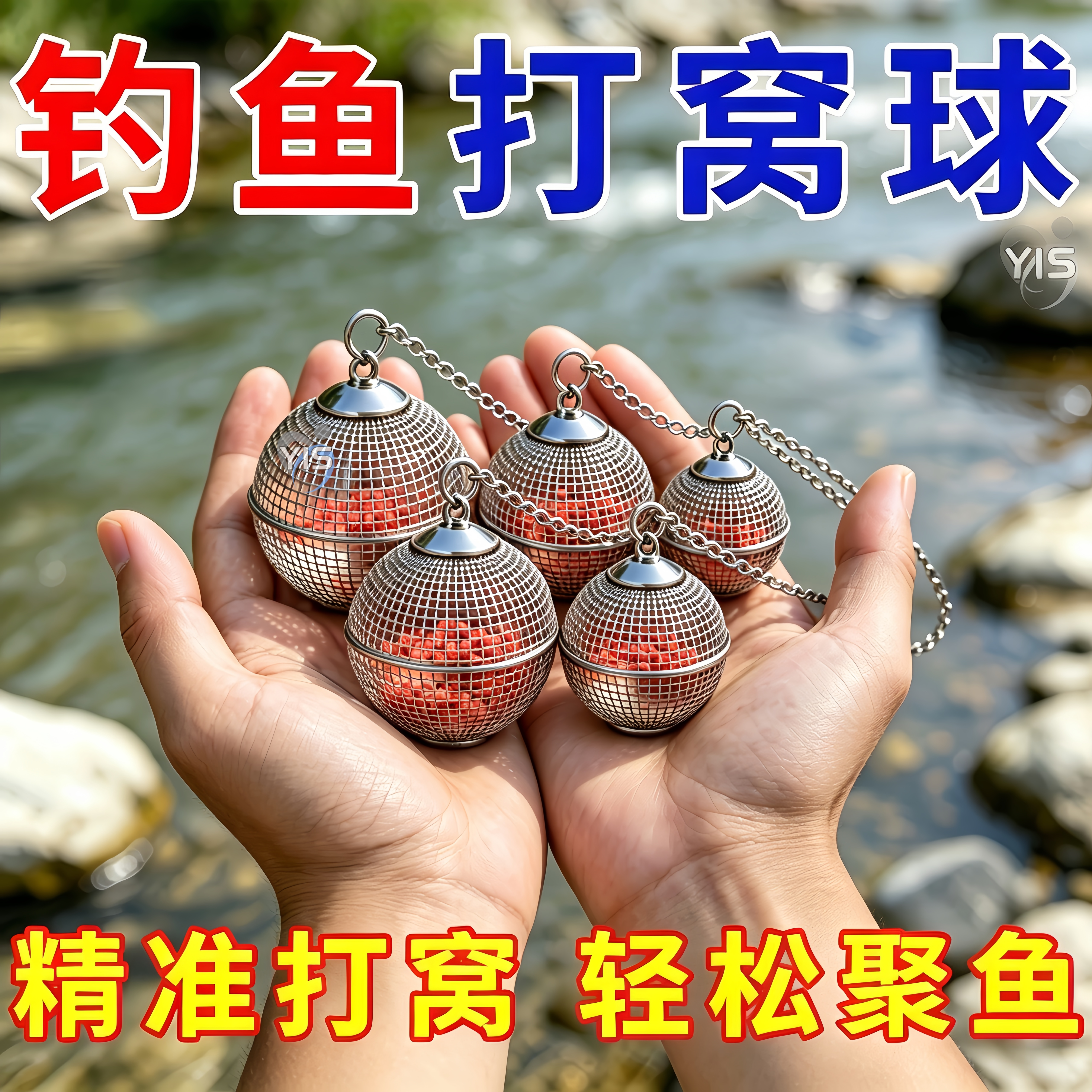 串钩打窝笼不锈钢打窝器钓鱼饵料笼新型远投饵笼黄辣丁打窝球沉底