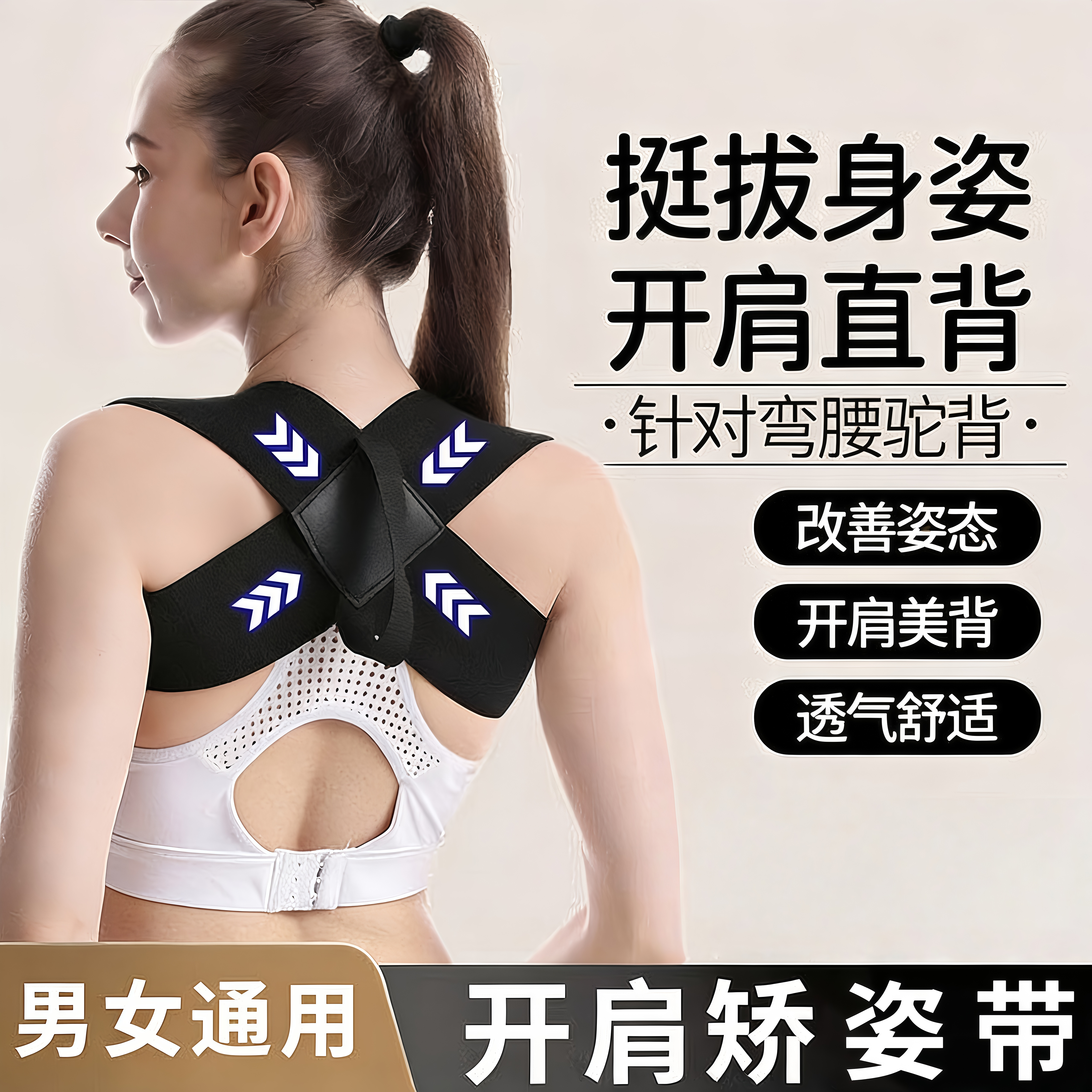 开肩矫姿带挺胸直腰矫正体态