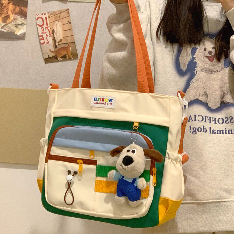 儿童手提包补习袋女孩书包小学生单肩背包初中学生补课儿童斜挎包