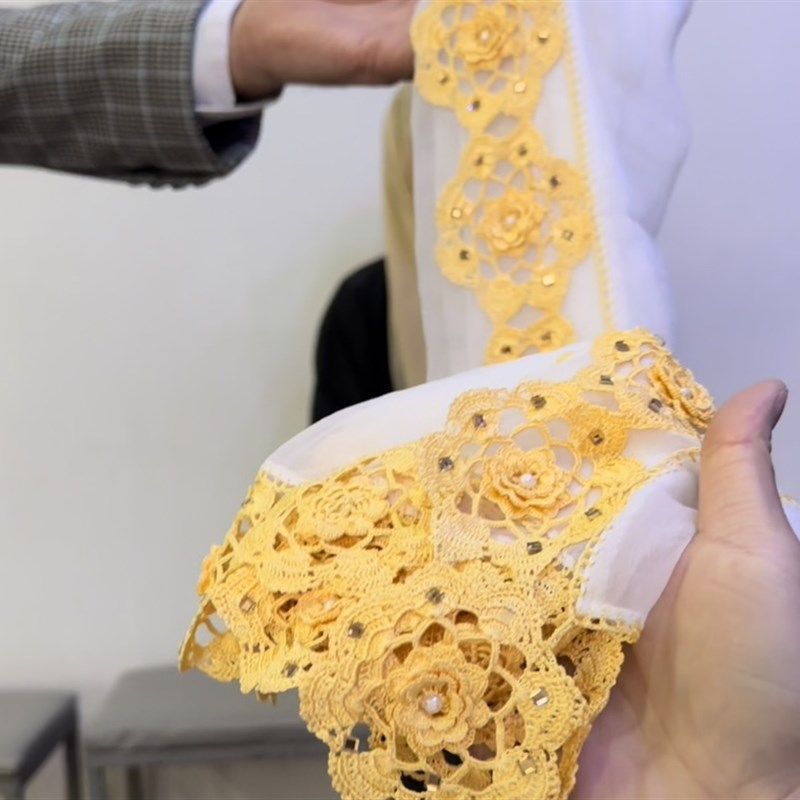 老弟海淘-阿富汗裁缝女同学手工围巾传统钩针刺绣(款式可以选)