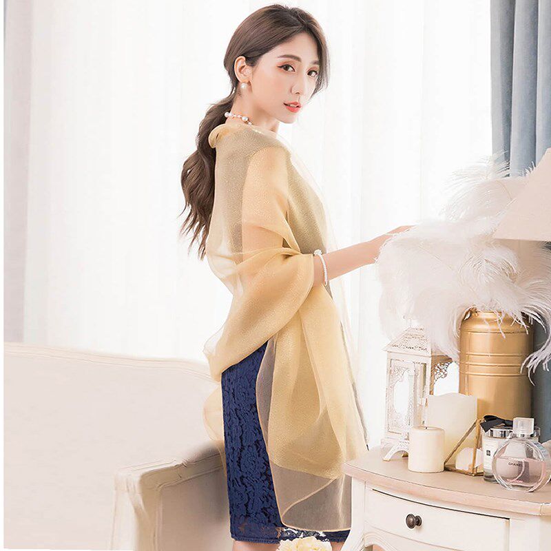 伴娘围巾女士婚纱旗袍小披肩春秋季薄斗蓬晚宴会喜婆婆外搭88180