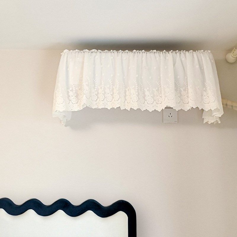 挂机空调防尘罩防直吹空调罩1.5P布艺卧室开机用空调套轻法式纱绣