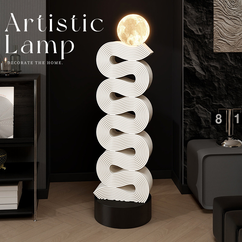 创意轻奢高级感客厅大型落地灯摆件沙发旁边卧室玄关电视柜中古风,家居饰品,落地摆件,淘宝优惠券,粉丝福利购,淘宝优惠卷