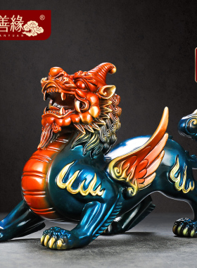 铜貔貅摆件一对大号全铜貔貅家居客厅办公室玄关S公司乔迁开业礼
