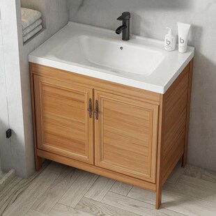 洗脸盆柜浴室柜组合卫生间阳台陶瓷F一体洗手台盆洗漱面盆柜落地