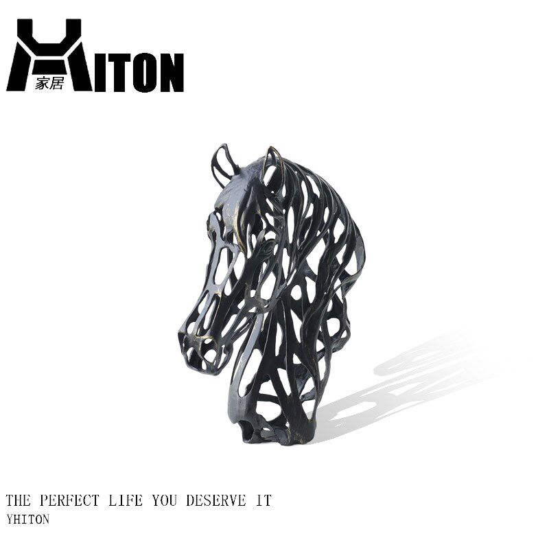 现代轻奢装饰铁艺马头摆件玄关酒柜金属动物组合样板房工艺摆设,家居饰品,装饰摆件,淘宝优惠券,粉丝福利购,淘宝优惠卷