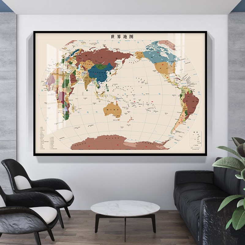 世界中国各省地图挂图办公室挂画定制磁吸可标记客厅背景墙装饰画