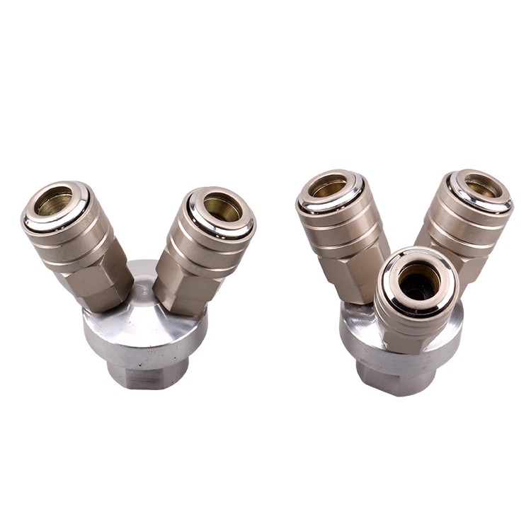 印拓合金钢自锁式三叉两叉气管接头气动接头快插内牙外牙快速接头