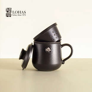 陆宝陶瓷茶具杯子茶水分离杯云中锦书盖杯过泡茶杯飘逸杯