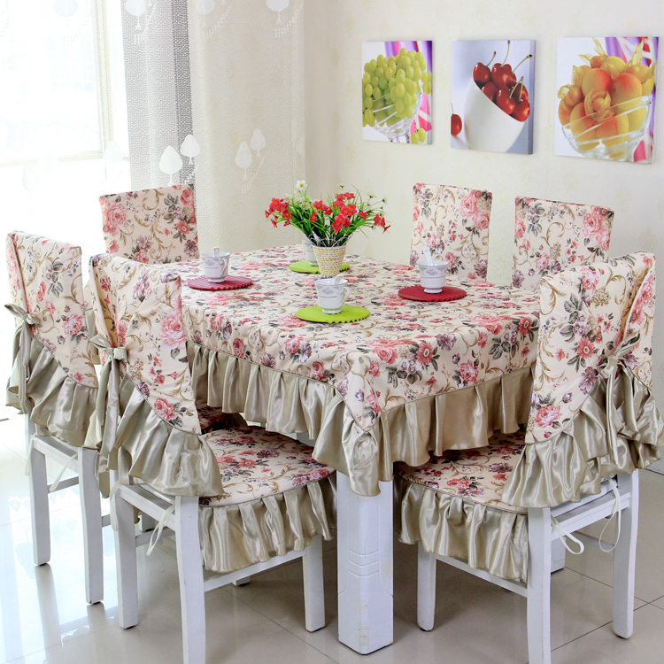 新款椅子餐椅垫欧式茶几布桌布布艺田园餐桌布装椅垫椅