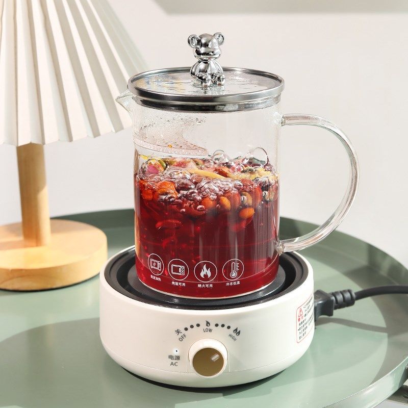 新款多功能电热养生杯家用带过小型泡茶杯高硼硅耐热玻璃茶壶