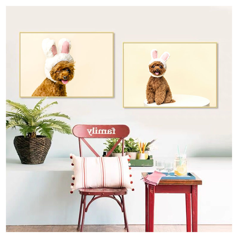 儿童房装饰e画宠物店挂画现代简约可爱狗狗动物壁画单幅走廊过道图片