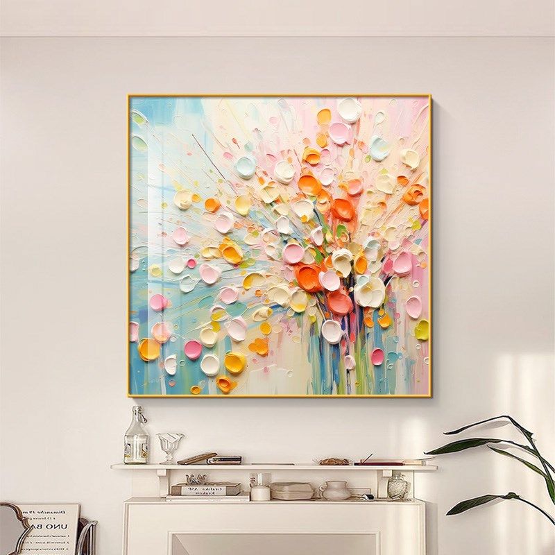 大芬油画村客厅装饰画抽象彩色卉壁画小新沙发背景墙挂画