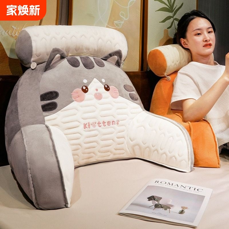 独立内胆可拆洗猫咪腰靠宿舍靠枕靠背沙发办公室久坐枕头床上看书