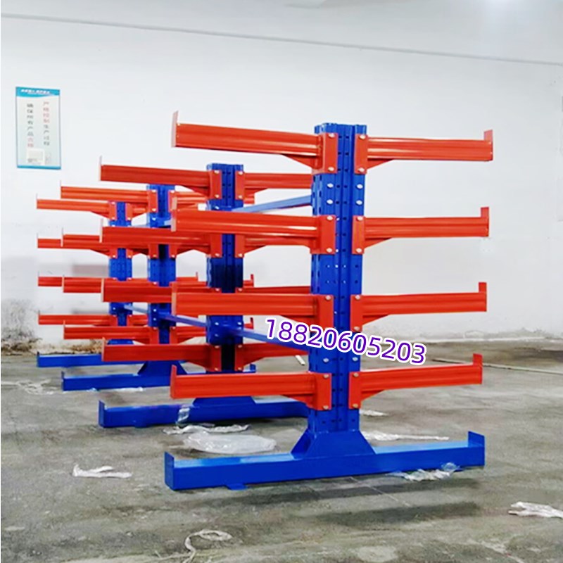 悬臂货架重型仓库仓储五金钢管铝材管材托臂货架单面布匹板材架