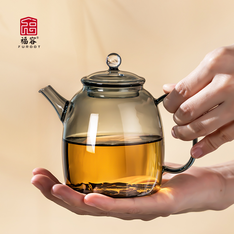 福容秦钟壶玻璃小茶壶一人用耐高温泡茶壶精致茶具女生专用星空顶