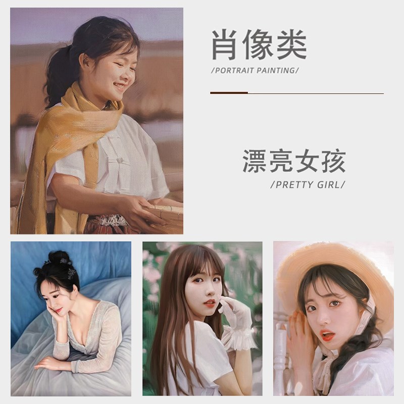 油画定制人物肖像图全屋手工绘制客厅全家福照片装饰挂画玄关壁画
