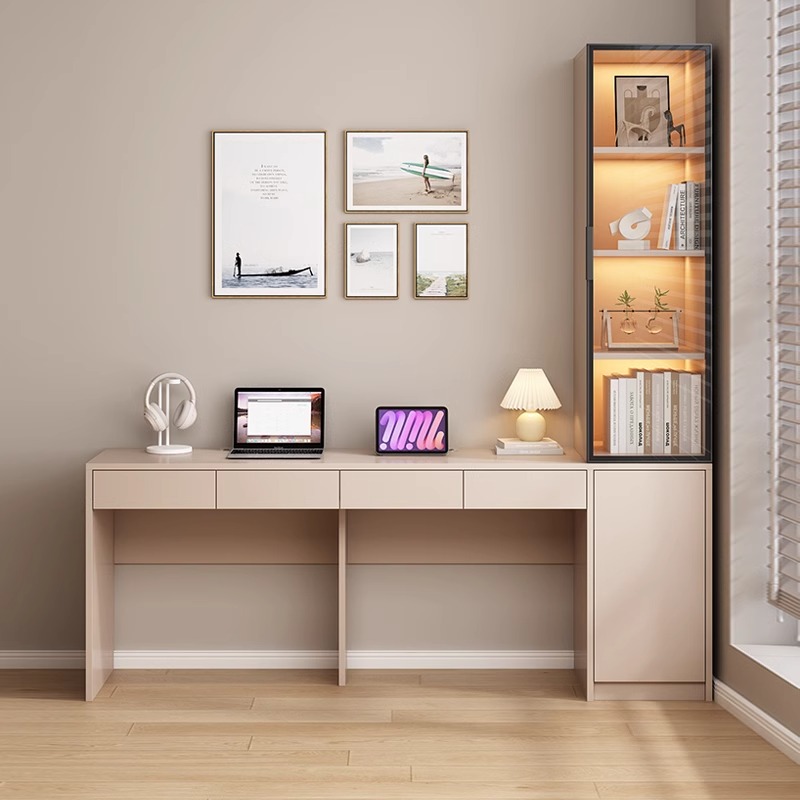 铝合金飘窗电脑桌台式家用书桌书柜卧室转角写字学生学习桌办公桌