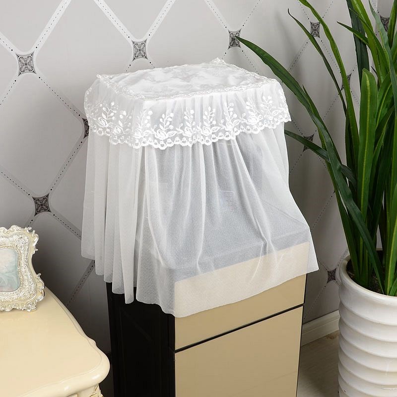 茶吧机罩顶部盖巾防尘罩白色盖布饮水机刺绣蒸锅防尘罩水桶子